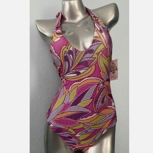 Becca by Rebecca Virtue Psychedelica Nina Halter One Piece Swimsuit Swim Suit